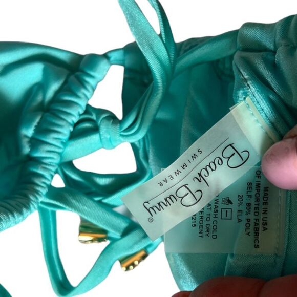 Beach Bunny Ireland Bikini Top Light Aqua nwt - Picture 6 of 7